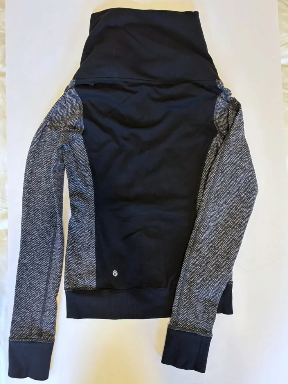 lululemon Define Jacket Black Herringbone Colorblock Full Zip, Size 4